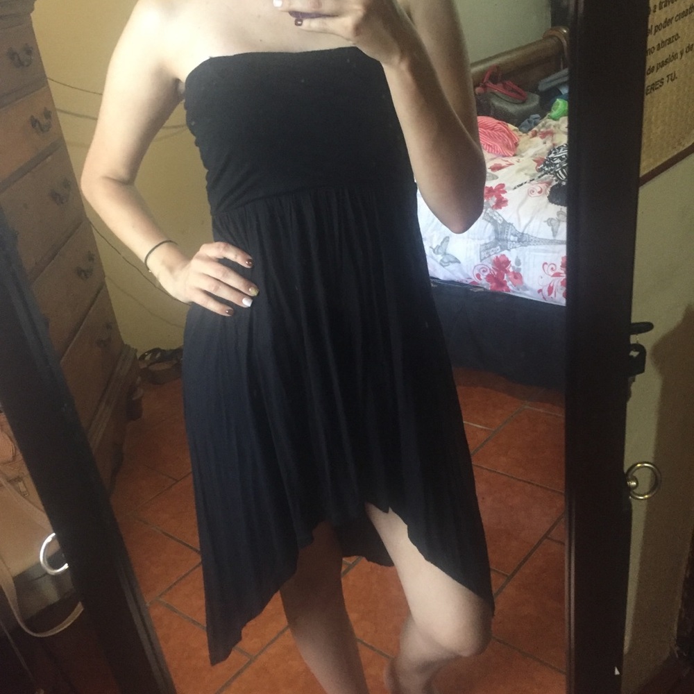 5x$15 Iris High Low Black Dress